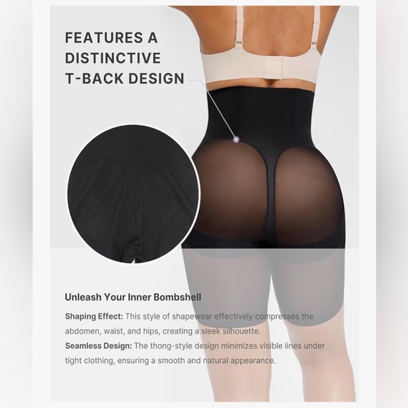 SHAPELLX Shapewear Tummy Control Shaping Panties Seamless Butt Lifting Black XL - Picture 2 of 8